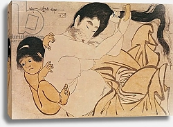 Постер Утамаро Китагава Yama-Uba, the Woman of the Mountain, with Kintoki, her Baby
