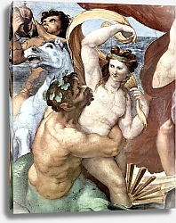 Постер Рафаэль (Raphael Santi) Фрески из виллы Фарнезина, настенная фреска. Триумф Галатеи. Фрагмент