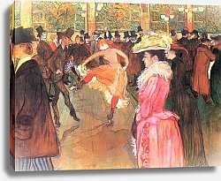 Постер Тулуз-Лотрек Анри (Henri Toulouse-Lautrec) Танцы в Мулен-Руж