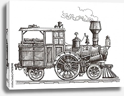 Постер Иллюстрация с локомотивом