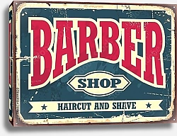 Постер Барбершоп, винтажная вывеска парикмахерской
