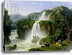 Постер Хаккерт Якоб (Jakob Philipp Hackert) The Waterfall at Tivoli, 1785