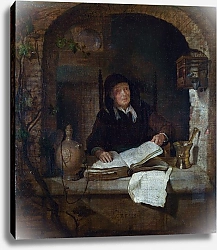 Постер Метсю Габриэль Престарелая женщина с книгой