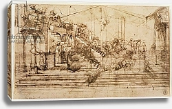 Постер Леонардо да Винчи (Leonardo da Vinci) Perspective Study for the Background of The Adoration of the Magi
