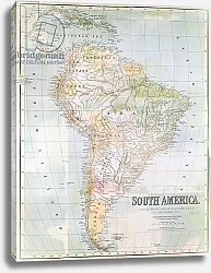 Постер Школа: Английская 18в. Map of South America