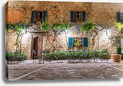 Постер Стены старого дома в Тосканском городе Монтериджиони