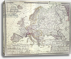 Постер Школа: Немецкая школа (19 в.) Map of Europe, 1841