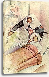 Постер Картины Nurse pointing out map position to wounded soldier