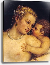 Постер Тициан (Tiziano Vecellio) Venus Delighting herself with Love and Music, 1545