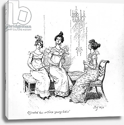 Постер Томсон Хью (грав) The Bingley sisters from 'Pride and Prejudice' by Jane Austen, 1894