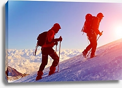 Постер Альпинисты, восходящие по снегу на вершину