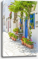 Постер Традиционный дом острова Миконос, Греция