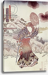 Постер Школа: Японская 19в. Unidentified actor as Kosanro Ichojosei by Shunko Hokuei, pub. c.1830,