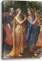 Постер Пуссен Никола (Nicolas Poussin) Hymenaios Disguised as a Woman During an Offering to Priapus, detail of the musicians, c.1634-38