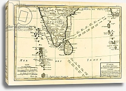 Постер Бонне Чарльз (карты) Southern India and Ceylon, 1780