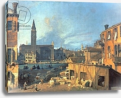 Постер Каналетто (Giovanni Antonio Canal) Venice: Campo San Vidal and Santa Maria della Carita 1727-28