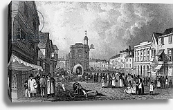 Постер Шепард Джордж High Street, Maidstone, A Market Day, engraved by S. Lacey, published 1832