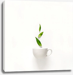 Постер Белая чашка с зеленым чаем