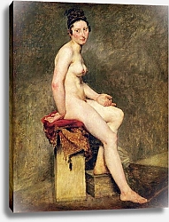 Постер Делакруа Эжен (Eugene Delacroix) Seated Nude, Mademoiselle Rose