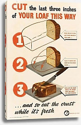Постер Неизвестен Cut the Last Three Inches of Your Loaf This Way