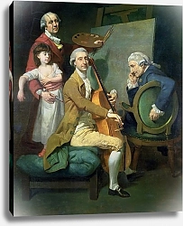 Постер Зоффани Йоханн Self Portrait With his Daughter, Maria Theresa and Possibly Giacobbe and James Cervetto c.1779