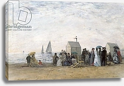Постер Буден Эжен (Eugene Boudin) The Beach at Trouville, 1867