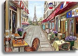 Постер Уличное кафе в Париже, скетч 3