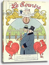 Постер Маркоссис Луи President Armand Fallieres with King Edward VII cover of 'Le Sourire' magazine, 6th June 1908