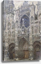 Постер Моне Клод (Claude Monet) Rouen Cathedral, the west portal, Harmony in Grey, 1894
