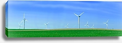 Постер Панорама с ветряными турбинами