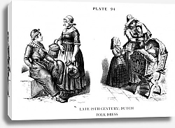 Постер Fin du XIXè Siècle, Habits Traditionnels Allemands, Late 19Th Century, Dutch Folk Dress 2 1