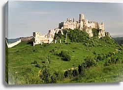 Постер Спишский Град, Словакия. Старый замок на холме