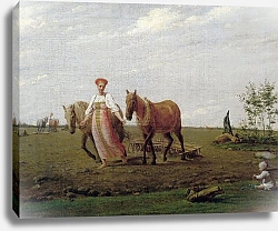 Постер Венецианов Алексей На пашне. Весна. Середина 1820-х