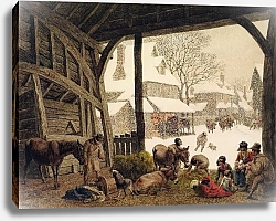 Постер Хиллс Роберт A Village Snow Scene, 1819