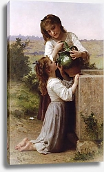 Постер Бугеро Вильям (Adolphe-William Bouguereau) У фонтана