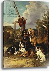 Постер Эммс Джон Otter Hounds by a Bridge - Tired Out, 1881