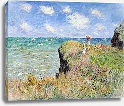 Постер Моне Клод (Claude Monet) Прогулка на утесе в Пурвиле