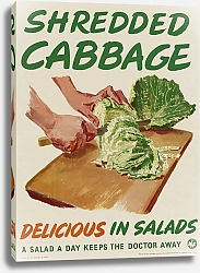 Постер Неизвестен Shredded Cabbage; Delicious in Salads