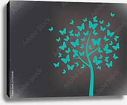 Постер Дерево из бабочек