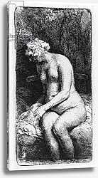 Постер Рембрандт (Rembrandt) Woman bathing, 1658