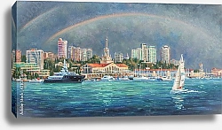 Постер Двойная радуга. Архитектурный пейзаж любимого города Сочи