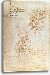 Постер Микеланджело (Michelangelo Buonarroti) Studies of Madonna and Child