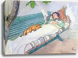 Постер Ларсон Карл Woman Lying on a Bench, 1913