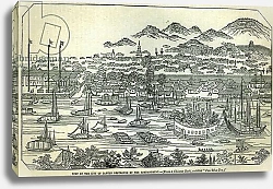 Постер Школа: Китайская 19в. Port of the City of Canton, destroyed by the bombardment, Chinese illustration printed in 'The Illustrated London News', 1858