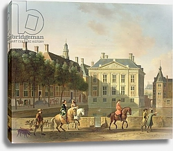 Постер Беркхейде Геррит The Mauritshuis from the Langevijverburg, the Hague, with hawking party in the foreground