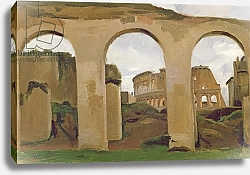 Постер Коро Жан (Jean-Baptiste Corot) The Colosseum, seen through the Arcades of the Basilica of Constantine, 1825
