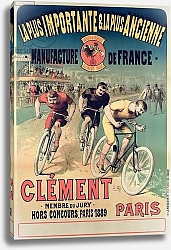 Постер Poster advertising the cycles 'Clement', 1891