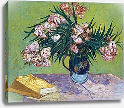 Постер Ван Гог Винсент (Vincent Van Gogh) Натюрморт: ваза с олеандрами и книгами