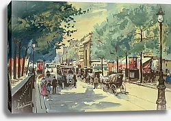 Постер Бертранд Фред (совр) Boulevard St-Martin, Paris, 1900