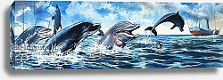 Постер Бласко Джизус (дет) Boy swimming with dolphins